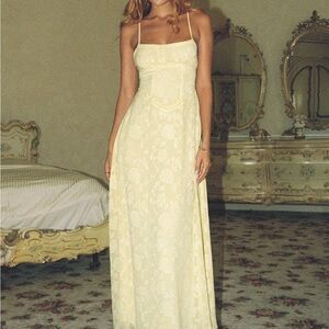 Princess Polly South of France - Light Yellow Maxi Dress